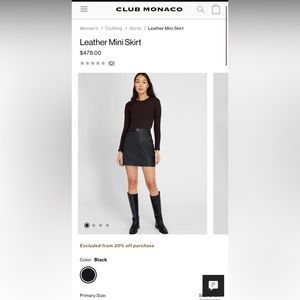 Genuine Leather Club Monaco Mini Skirt